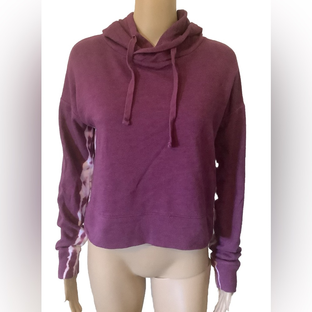 The Lounge Life Hoodie Womens size Small Tie Dye Crop Sweatshirt, Lightweight